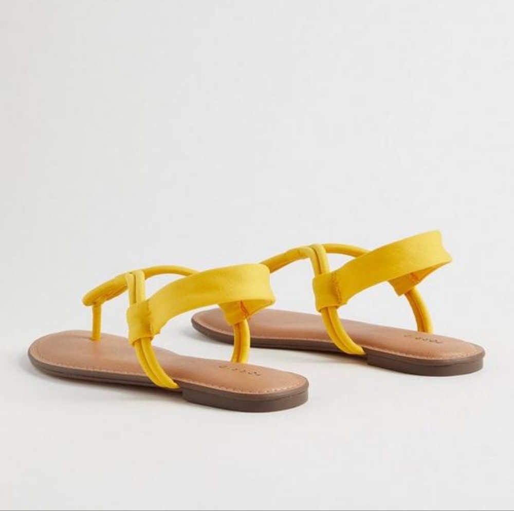 Torrid extra wide width t-strap sandal, 6ww, golden yellow - Picture 3 of 9